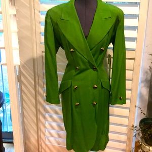 Vintage Ms Chaus Tapestry Green Jacket